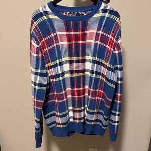 Polo by Ralph Lauren Blue and Red Plaid Crewneck Sweater